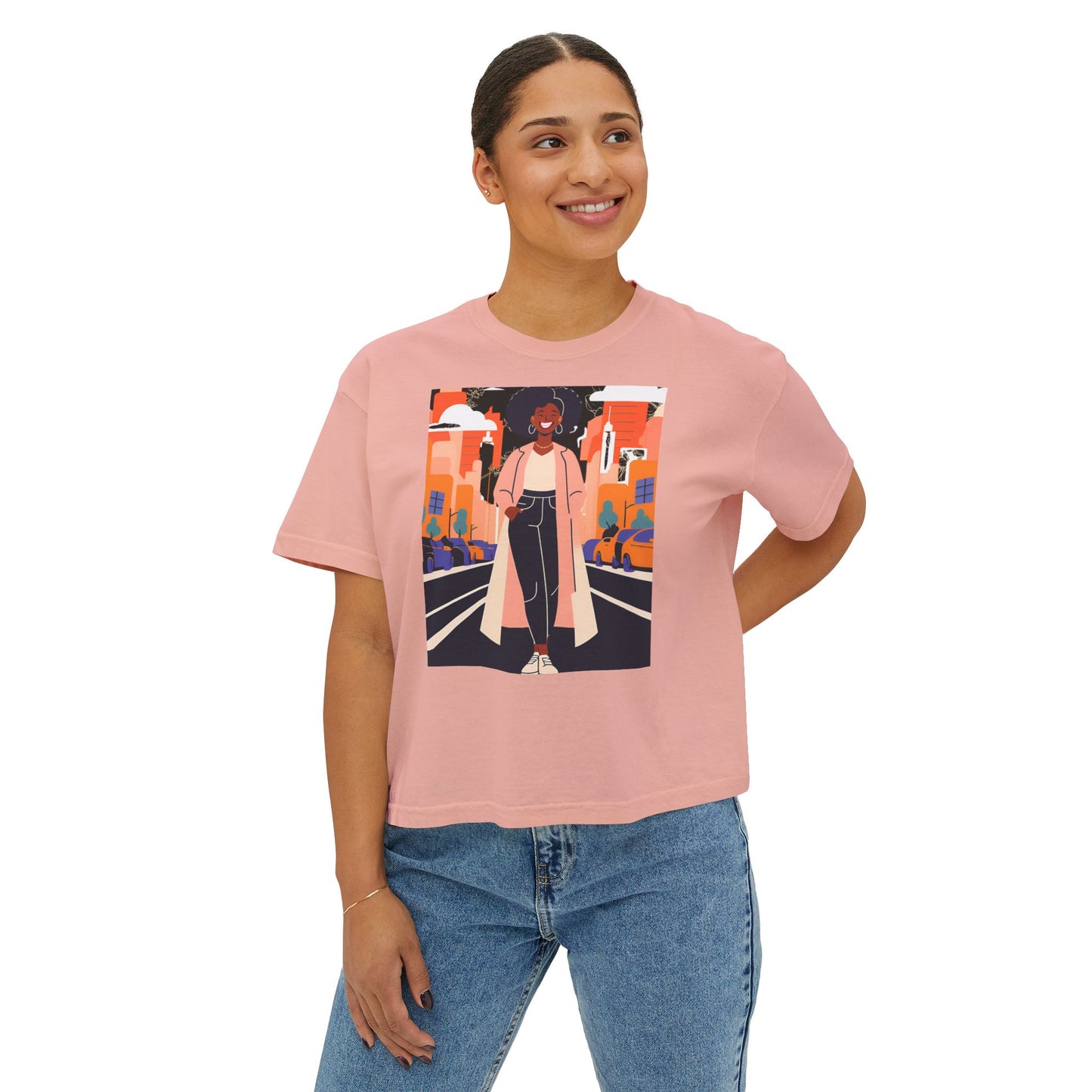 Urban Vibe Boxy Tee, Graphic T-Shirt, Cool Casual Wear, Streetwear, Trendy Summer Top
