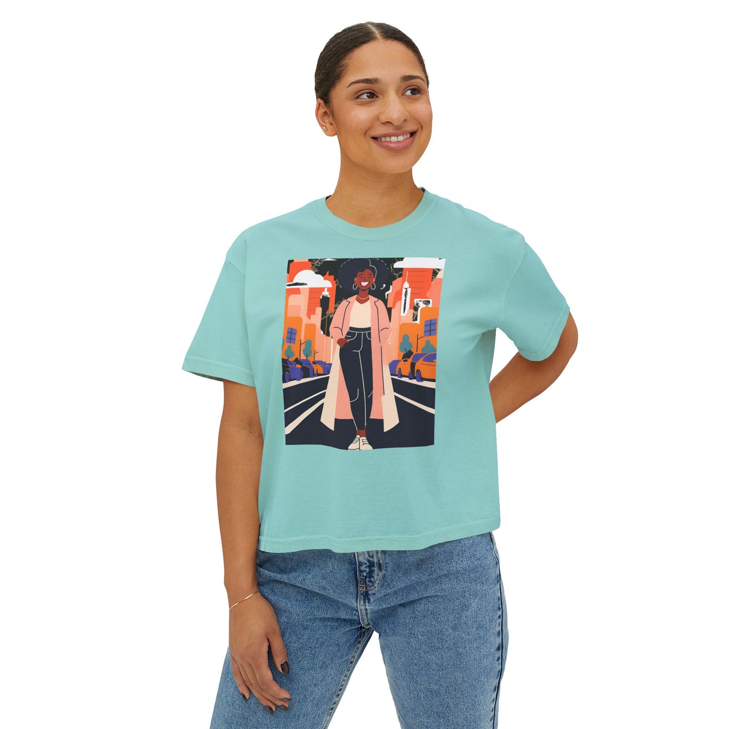 Urban Vibe Boxy Tee, Graphic T-Shirt, Cool Casual Wear, Streetwear, Trendy Summer Top