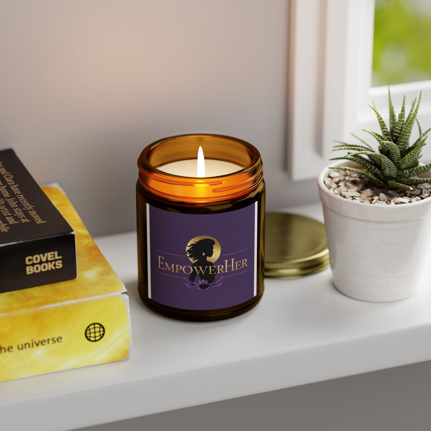 EmpowerHer Scented Candles | Coconut Apricot Wax | Relaxing, Self-Care Gifts, Home Decor, Mindfulness, Aromatherapy