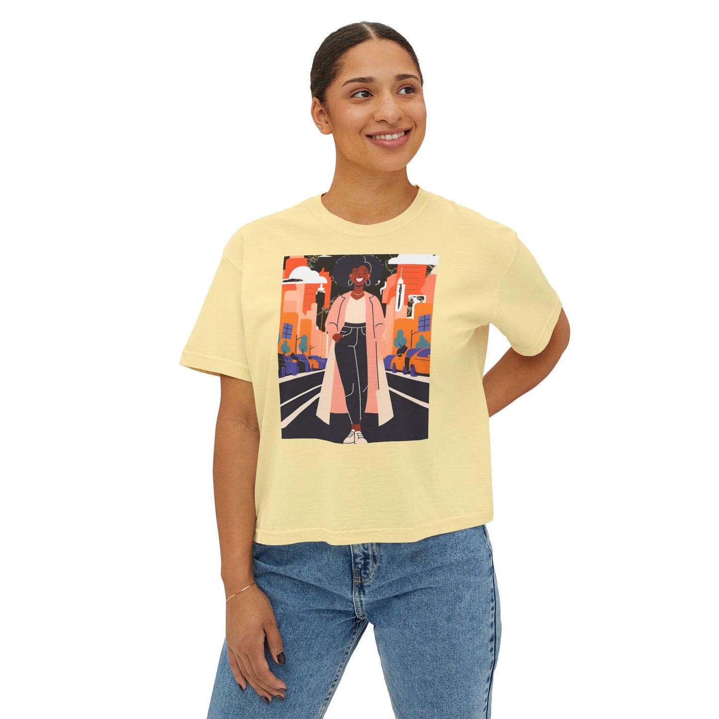 Urban Vibe Boxy Tee, Graphic T-Shirt, Cool Casual Wear, Streetwear, Trendy Summer Top