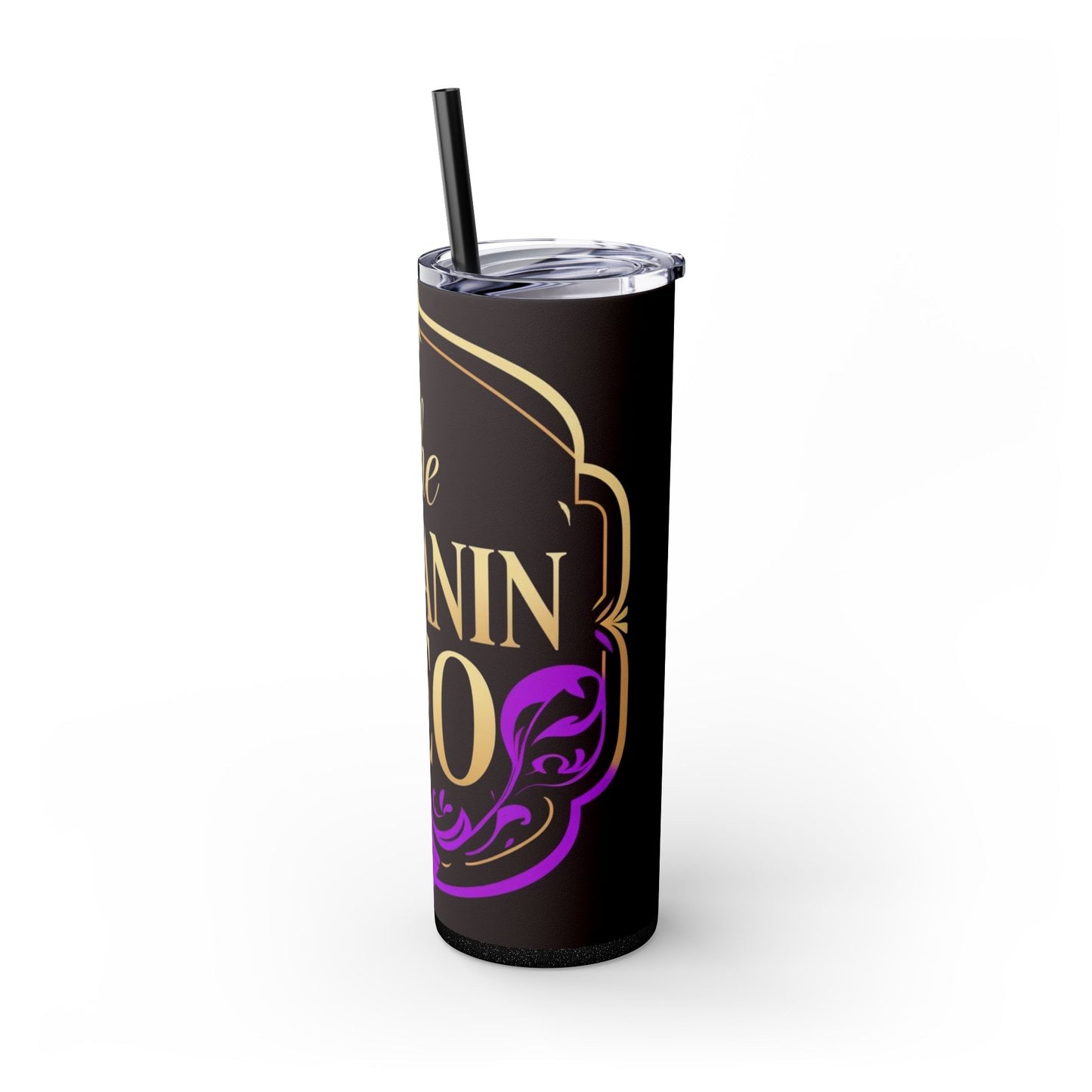 Stylish Skinny Tumbler, The Melanin CEO, 20oz Drinkware, Personalized Gift for Her, Black Girl Magic, Motivational Water Bottle