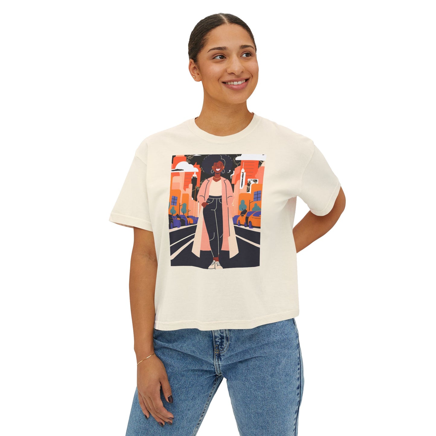 Urban Vibe Boxy Tee, Graphic T-Shirt, Cool Casual Wear, Streetwear, Trendy Summer Top