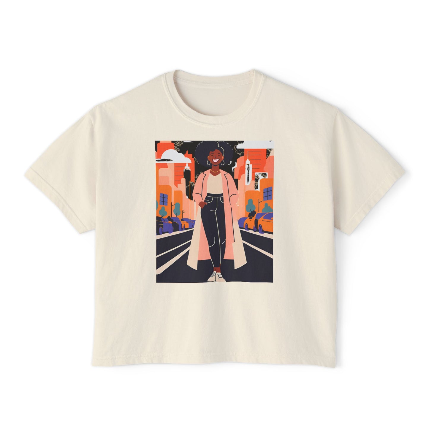 Urban Vibe Boxy Tee, Graphic T-Shirt, Cool Casual Wear, Streetwear, Trendy Summer Top