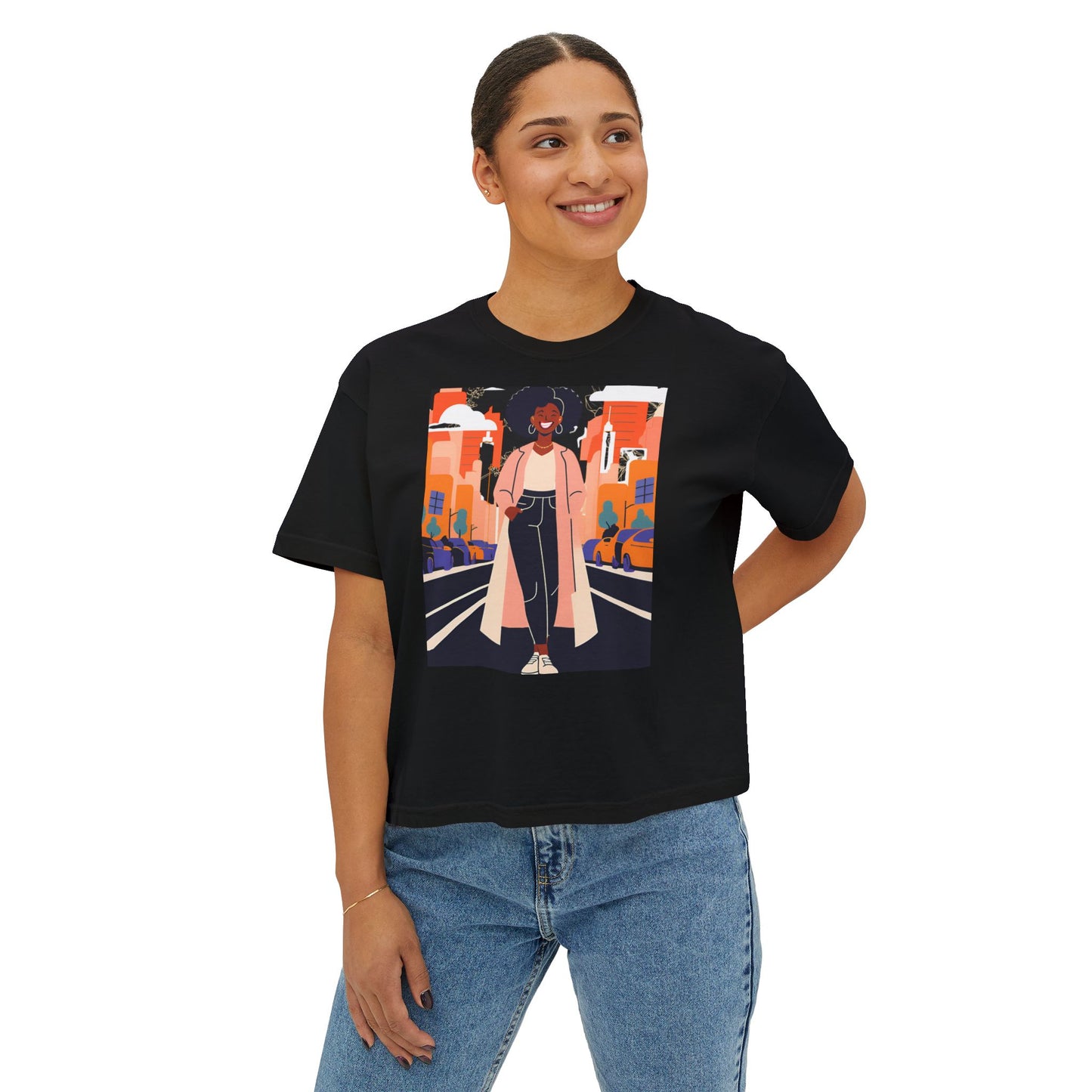 Urban Vibe Boxy Tee, Graphic T-Shirt, Cool Casual Wear, Streetwear, Trendy Summer Top