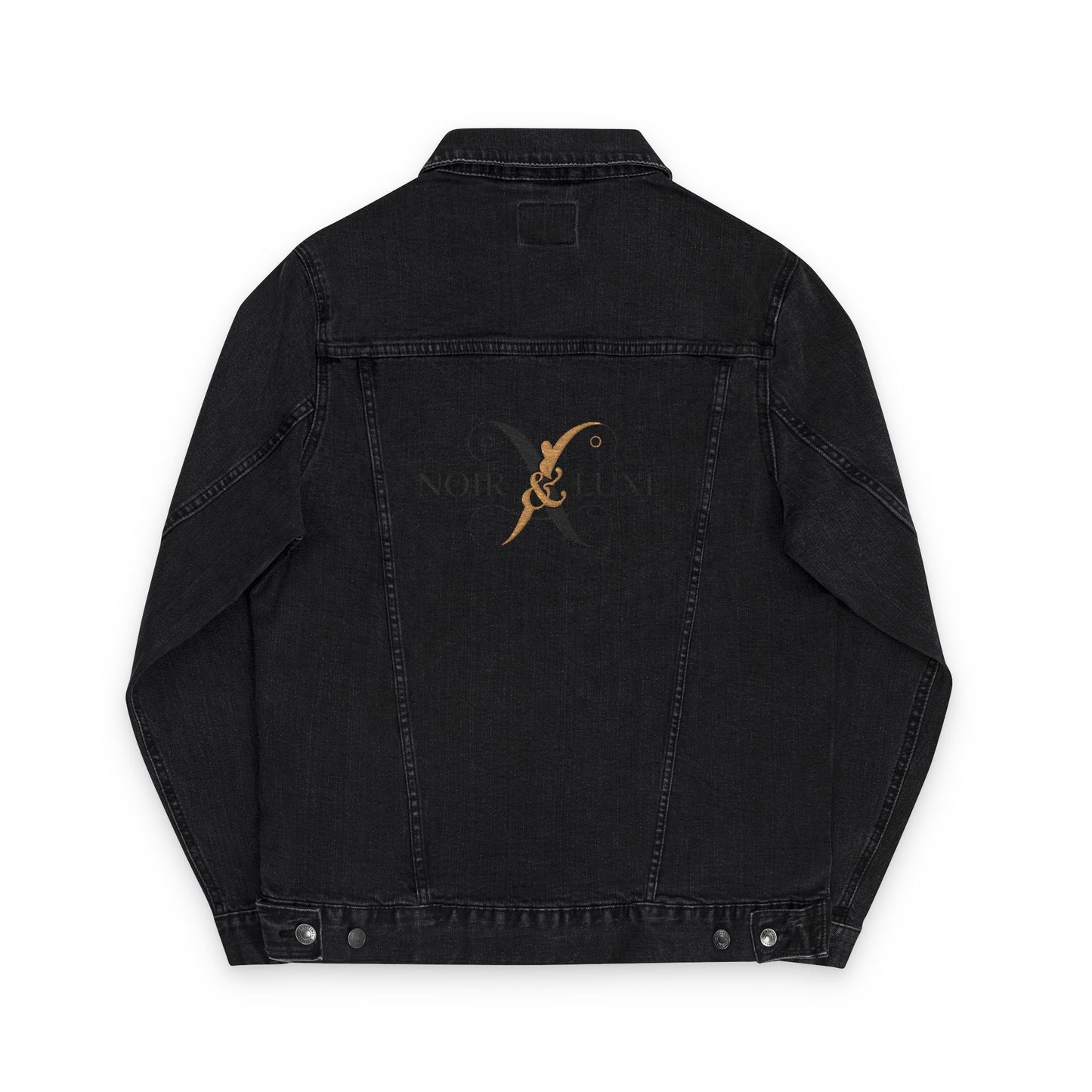Stylish Embroidered Unisex Denim Noir & Luxe brand Jacket, Casual Outerwear, Everyday Style, Gift for her and him, Fashionable Layer