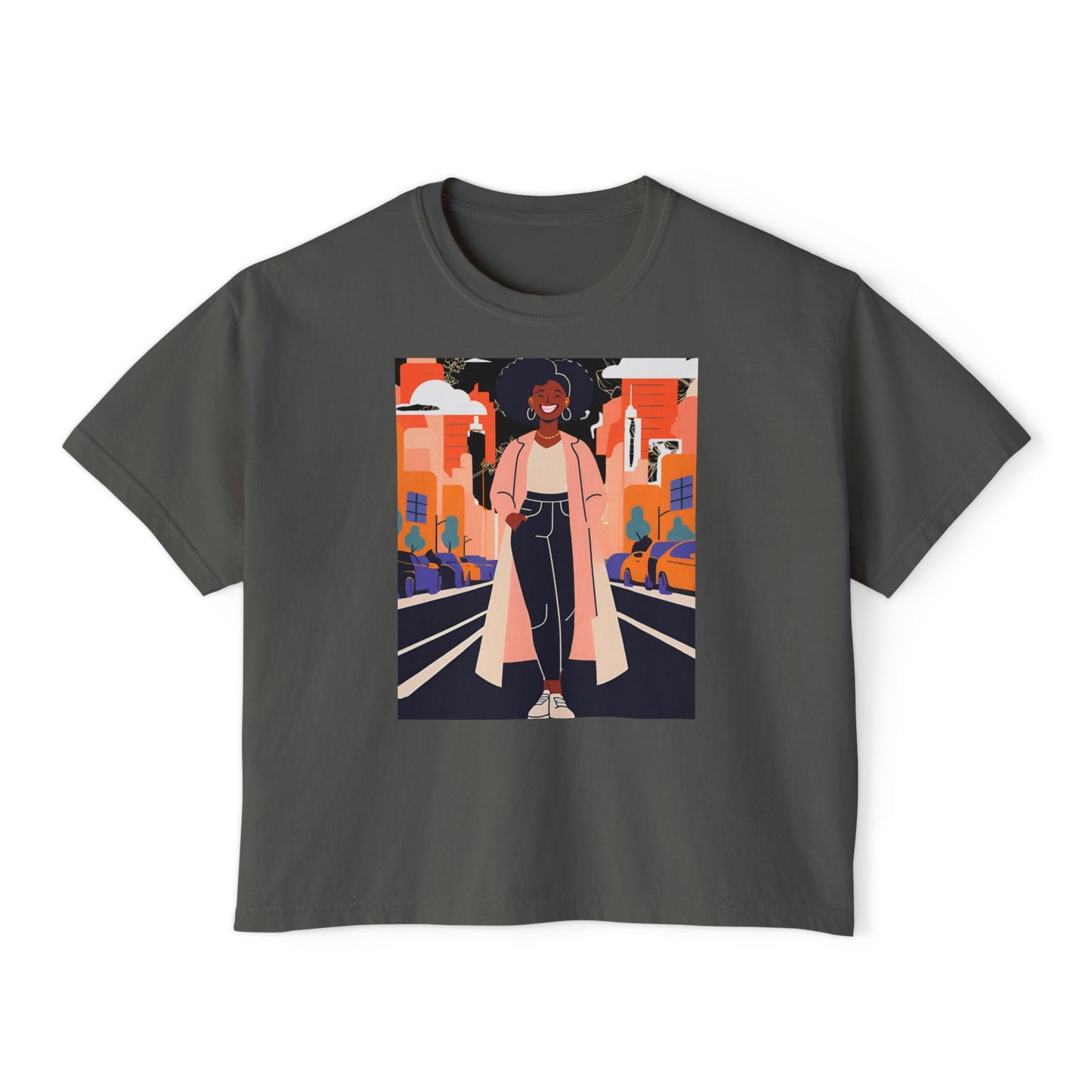 Urban Vibe Boxy Tee, Graphic T-Shirt, Cool Casual Wear, Streetwear, Trendy Summer Top