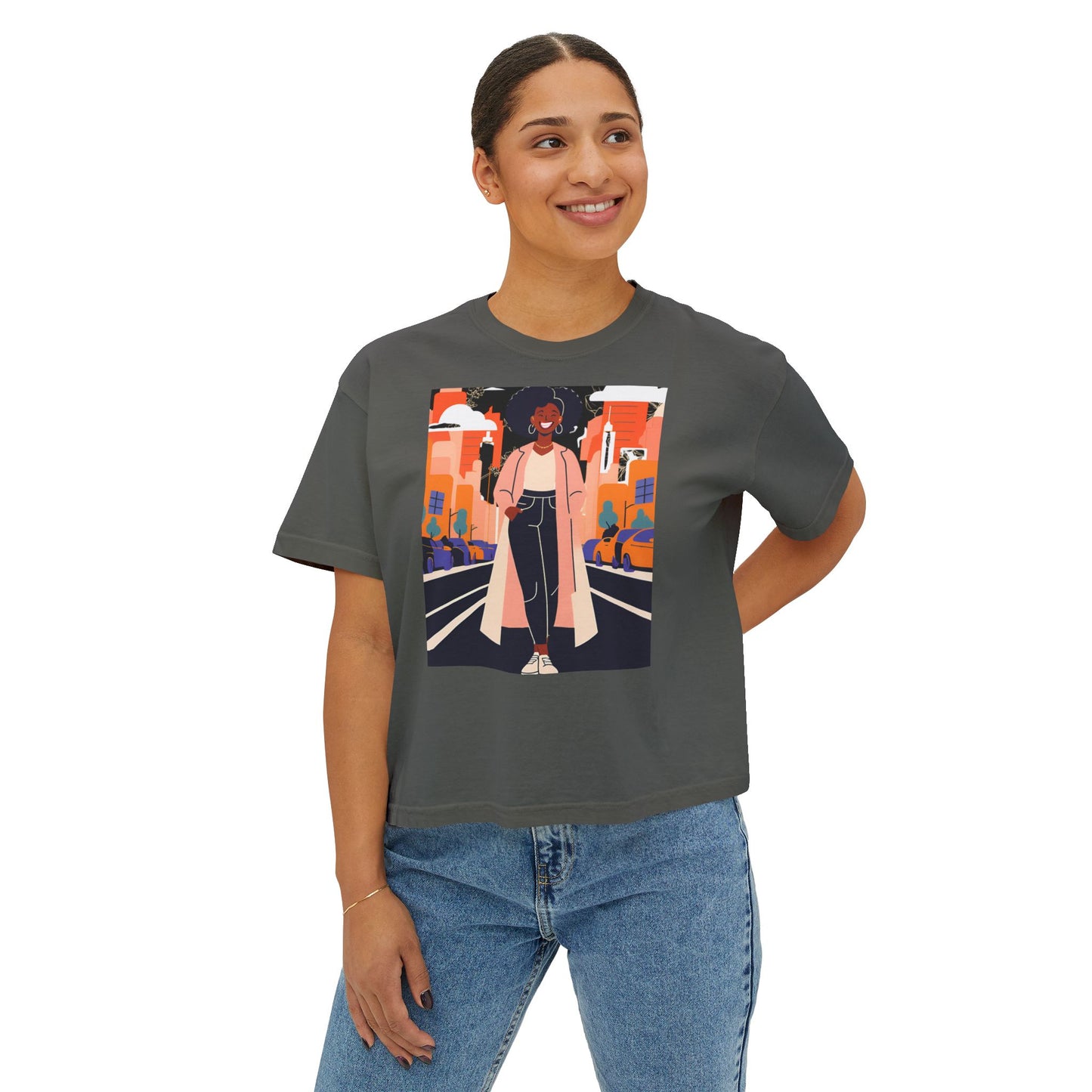 Urban Vibe Boxy Tee, Graphic T-Shirt, Cool Casual Wear, Streetwear, Trendy Summer Top