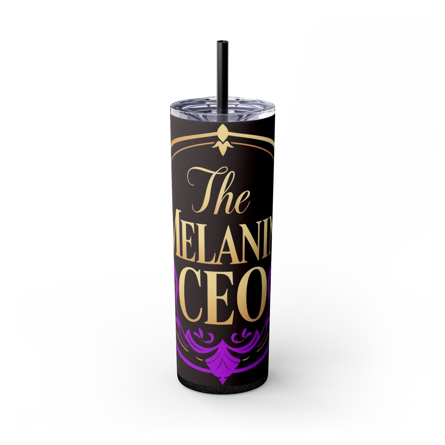 Stylish Skinny Tumbler, The Melanin CEO, 20oz Drinkware, Personalized Gift for Her, Black Girl Magic, Motivational Water Bottle