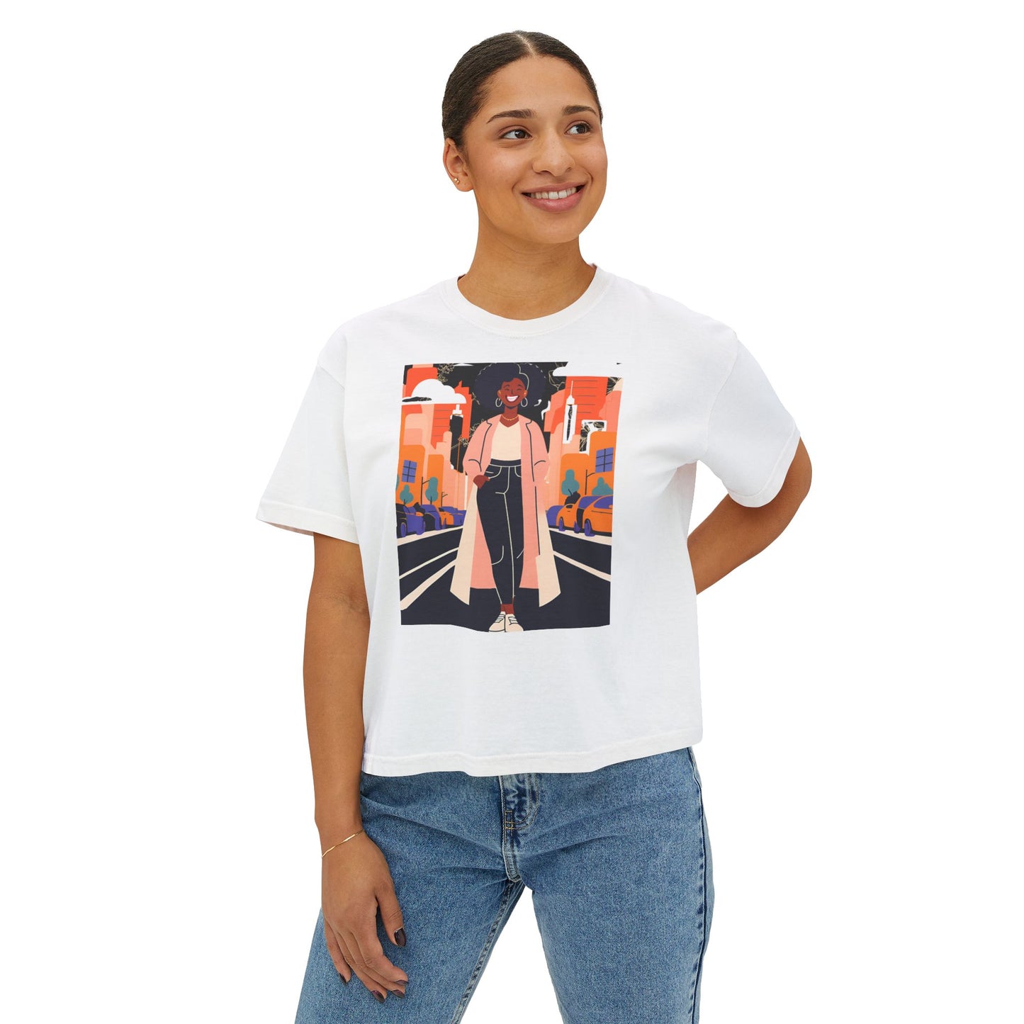 Urban Vibe Boxy Tee, Graphic T-Shirt, Cool Casual Wear, Streetwear, Trendy Summer Top