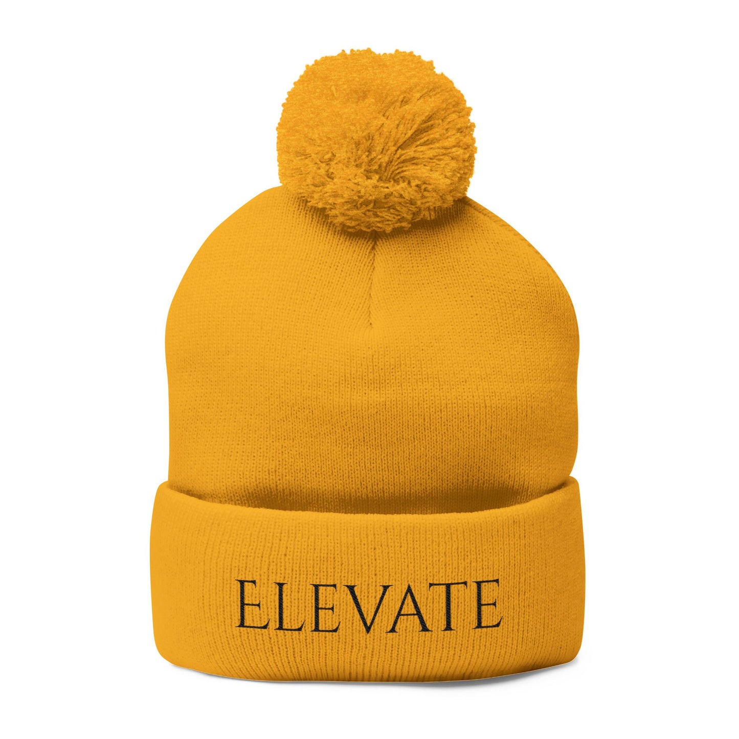 Elevate Embroidered Pom-Pom Knit Cap