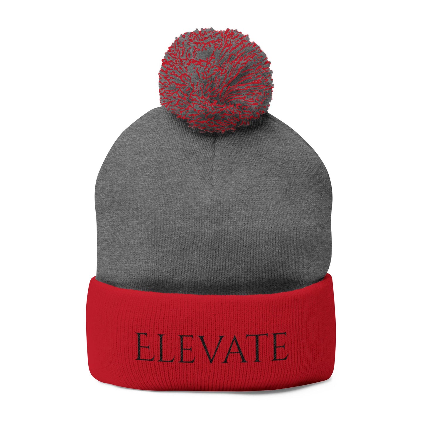 Elevate Embroidered Pom-Pom Knit Cap