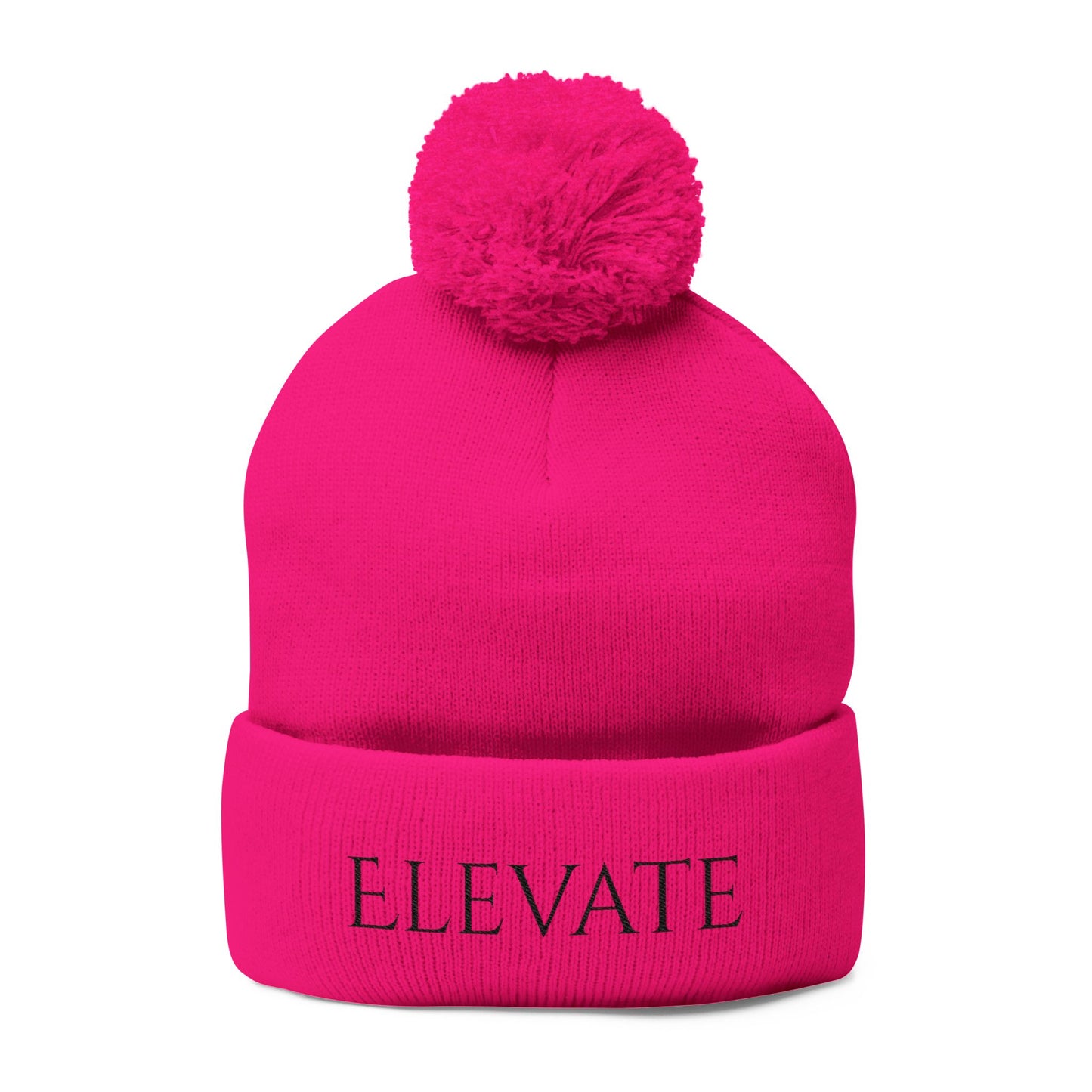 Elevate Embroidered Pom-Pom Knit Cap
