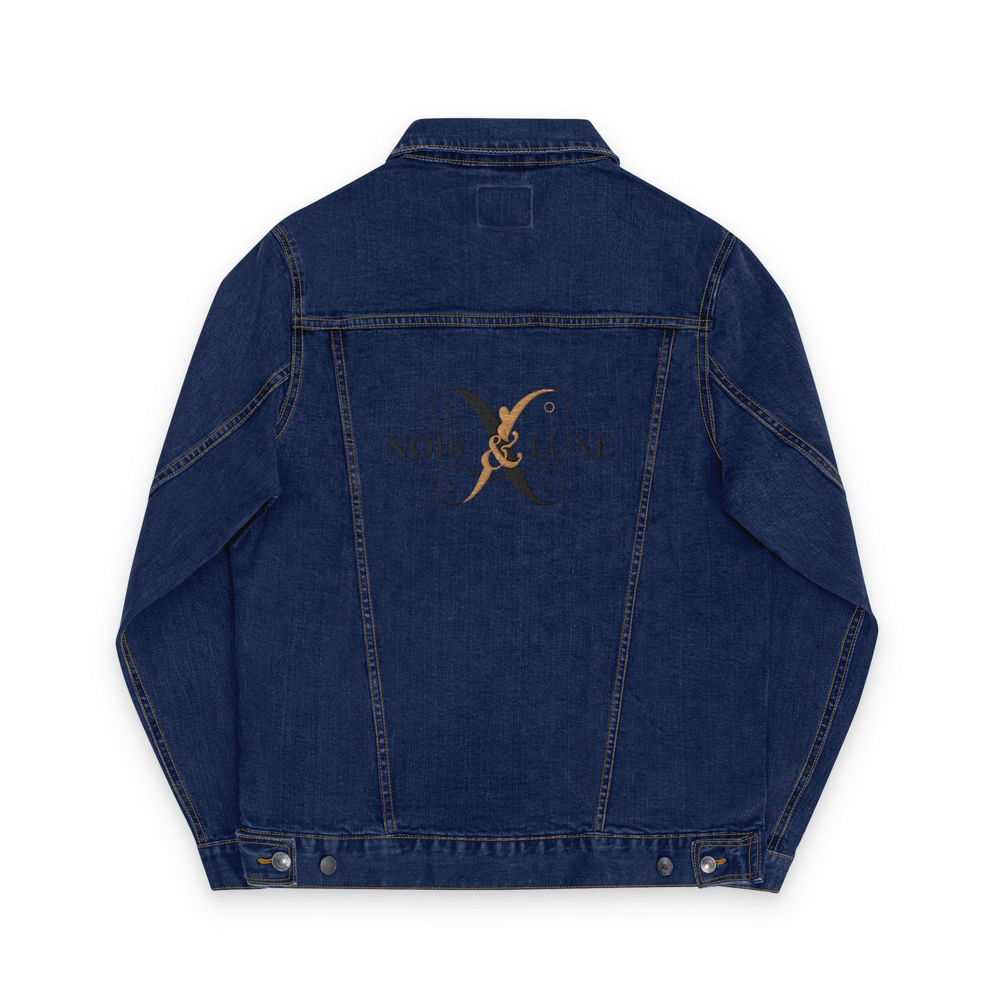 Stylish Embroidered Unisex Denim Noir & Luxe brand Jacket, Casual Outerwear, Everyday Style, Gift for her and him, Fashionable Layer