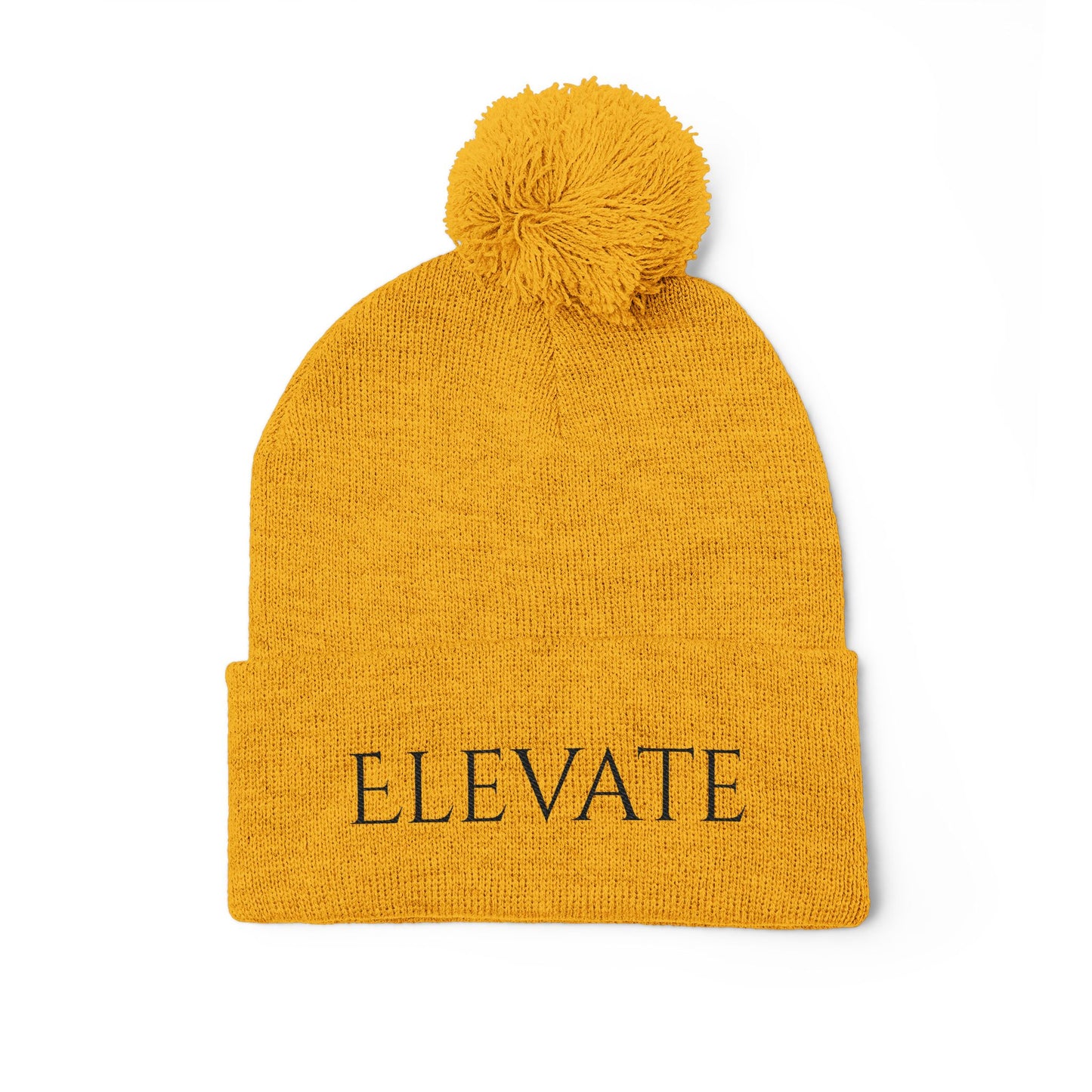 Elevate Embroidered Pom-Pom Knit Cap