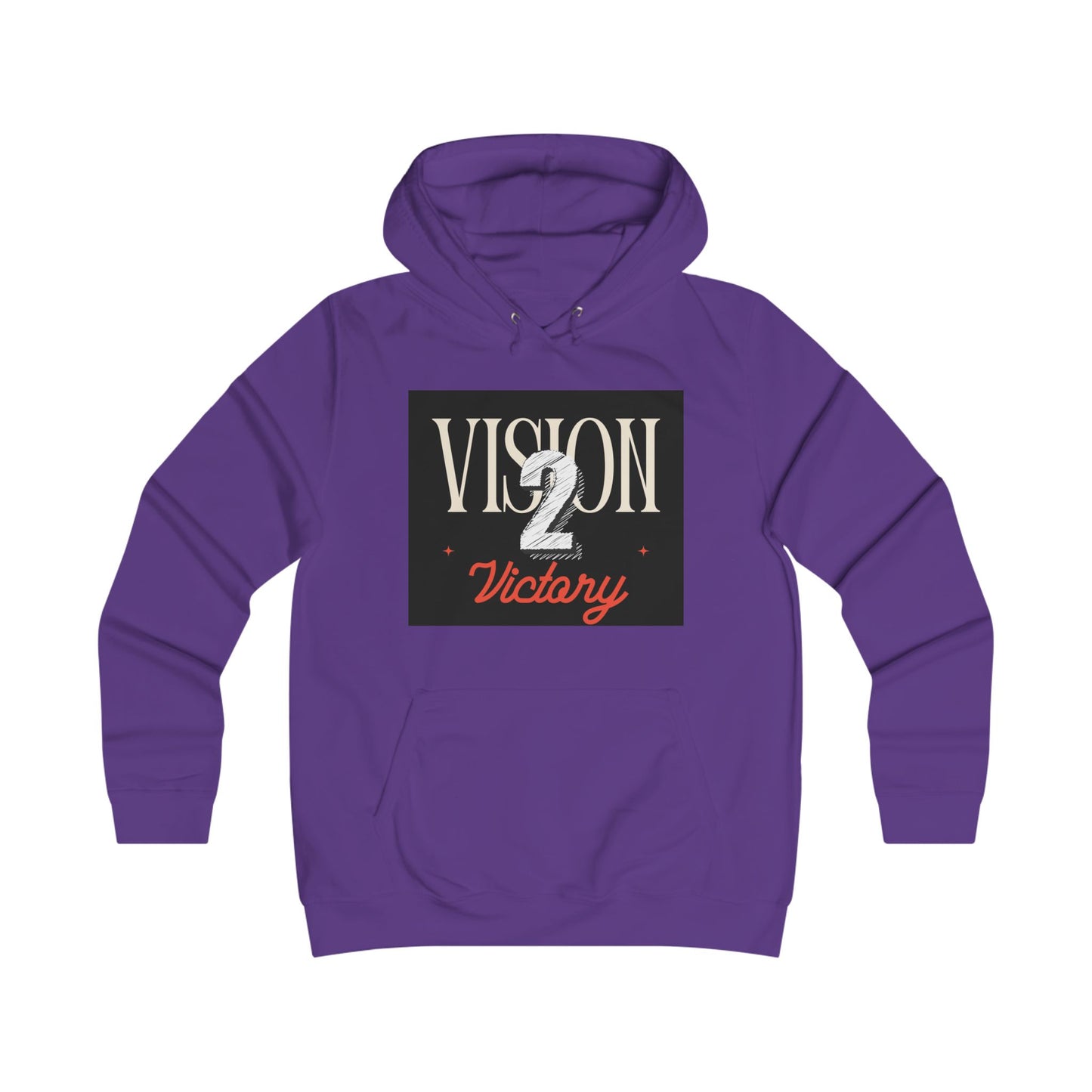 Vision 2 Victory Hoodie, Girlie College Sweatshirt, Trendy Gift for Students, Motivational Apparel, Perfect for College Events