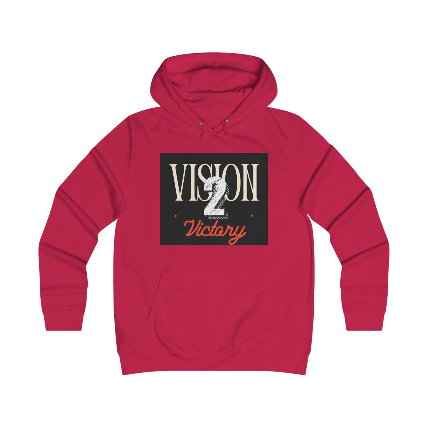 Vision 2 Victory Hoodie, Girlie College Sweatshirt, Trendy Gift for Students, Motivational Apparel, Perfect for College Events