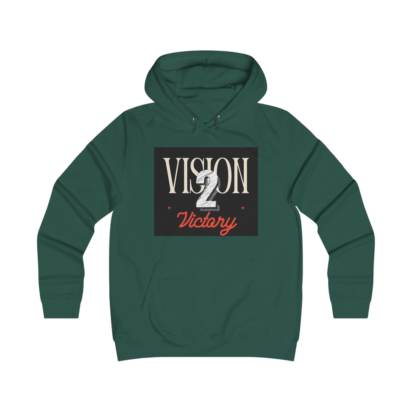 Vision 2 Victory Hoodie, Girlie College Sweatshirt, Trendy Gift for Students, Motivational Apparel, Perfect for College Events