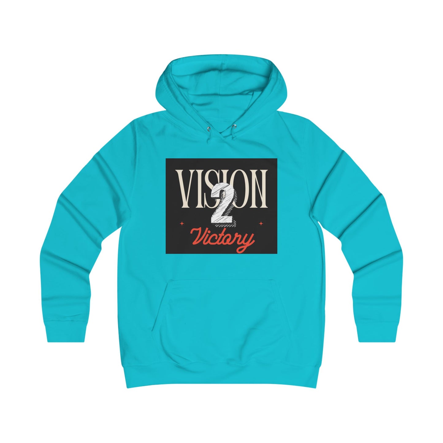 Vision 2 Victory Hoodie, Girlie College Sweatshirt, Trendy Gift for Students, Motivational Apparel, Perfect for College Events