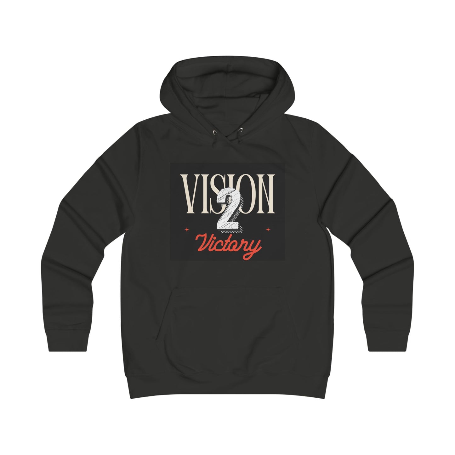 Vision 2 Victory Hoodie, Girlie College Sweatshirt, Trendy Gift for Students, Motivational Apparel, Perfect for College Events