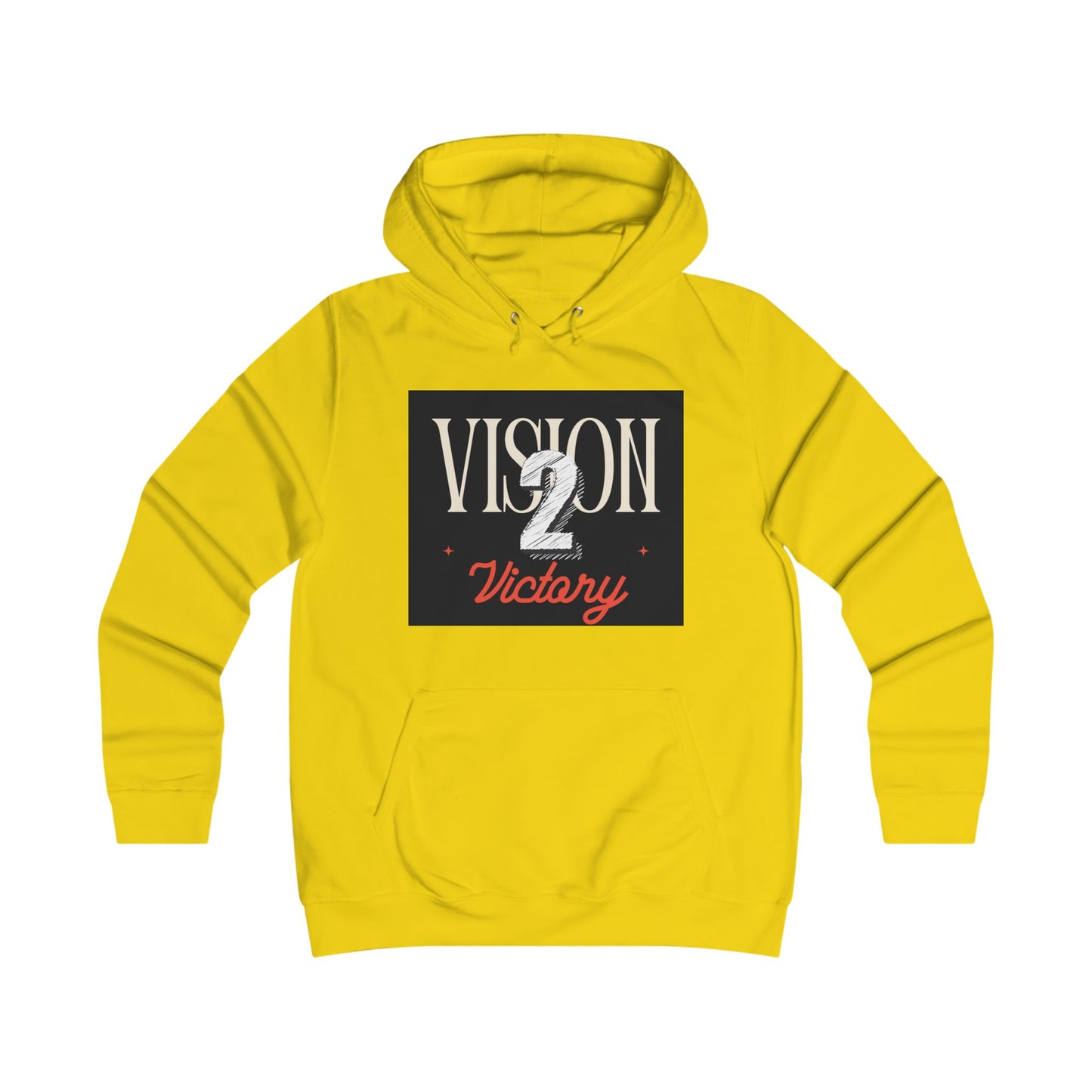 Vision 2 Victory Hoodie, Girlie College Sweatshirt, Trendy Gift for Students, Motivational Apparel, Perfect for College Events
