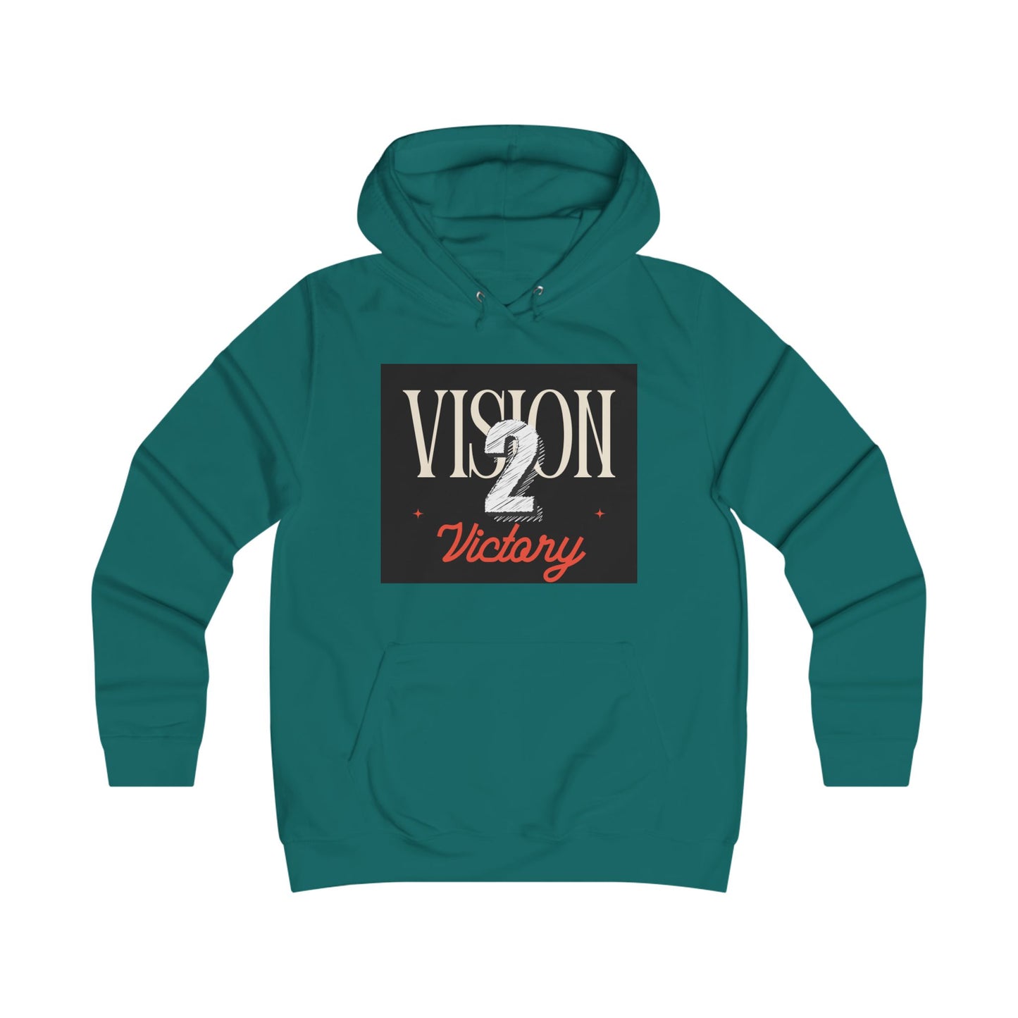 Vision 2 Victory Hoodie, Girlie College Sweatshirt, Trendy Gift for Students, Motivational Apparel, Perfect for College Events