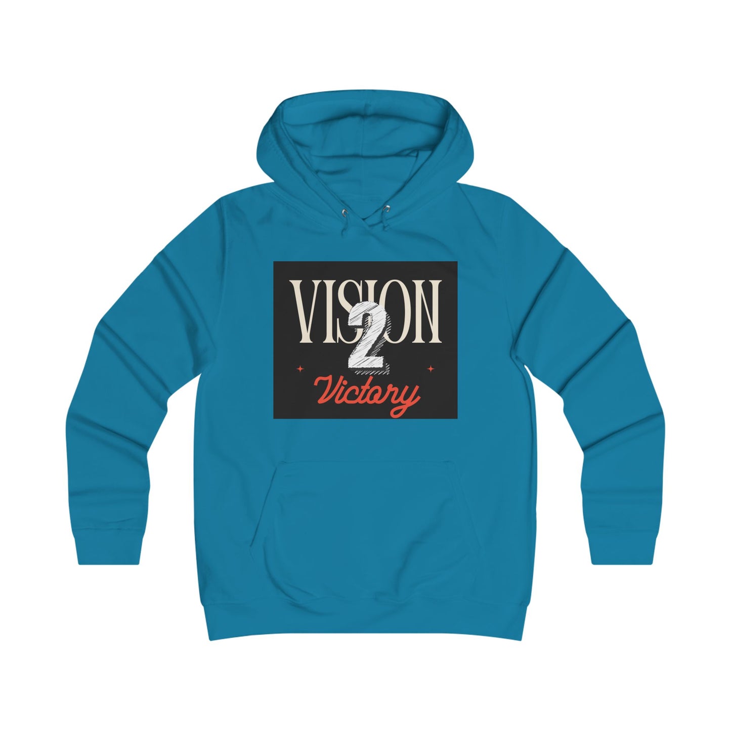Vision 2 Victory Hoodie, Girlie College Sweatshirt, Trendy Gift for Students, Motivational Apparel, Perfect for College Events