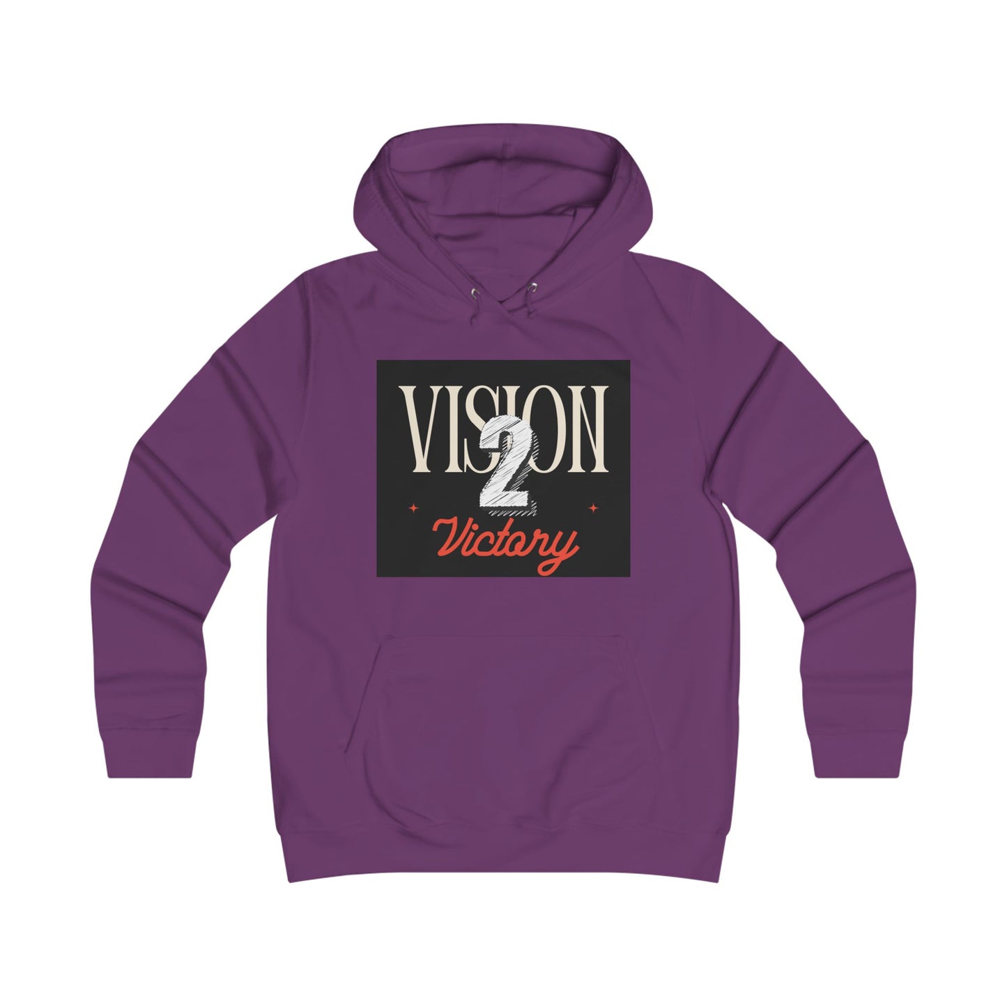 Vision 2 Victory Hoodie, Girlie College Sweatshirt, Trendy Gift for Students, Motivational Apparel, Perfect for College Events