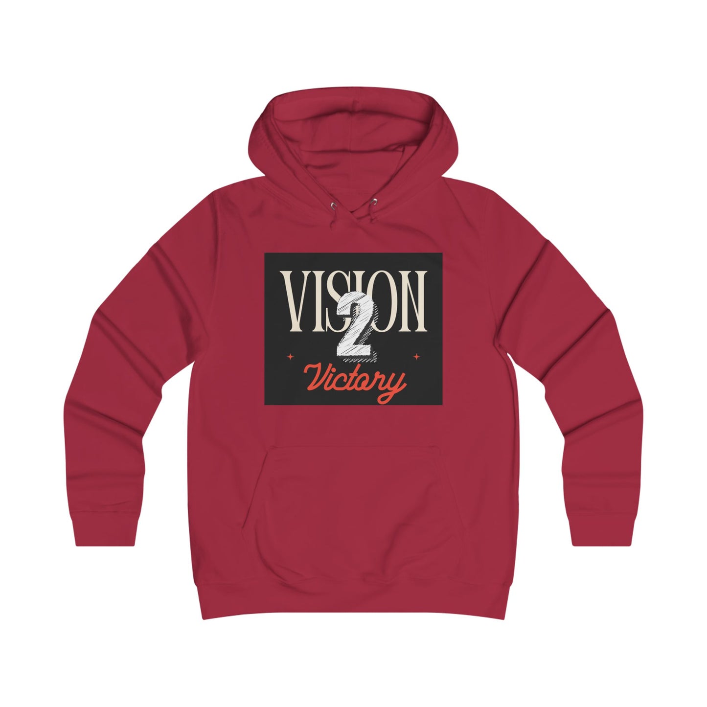 Vision 2 Victory Hoodie, Girlie College Sweatshirt, Trendy Gift for Students, Motivational Apparel, Perfect for College Events