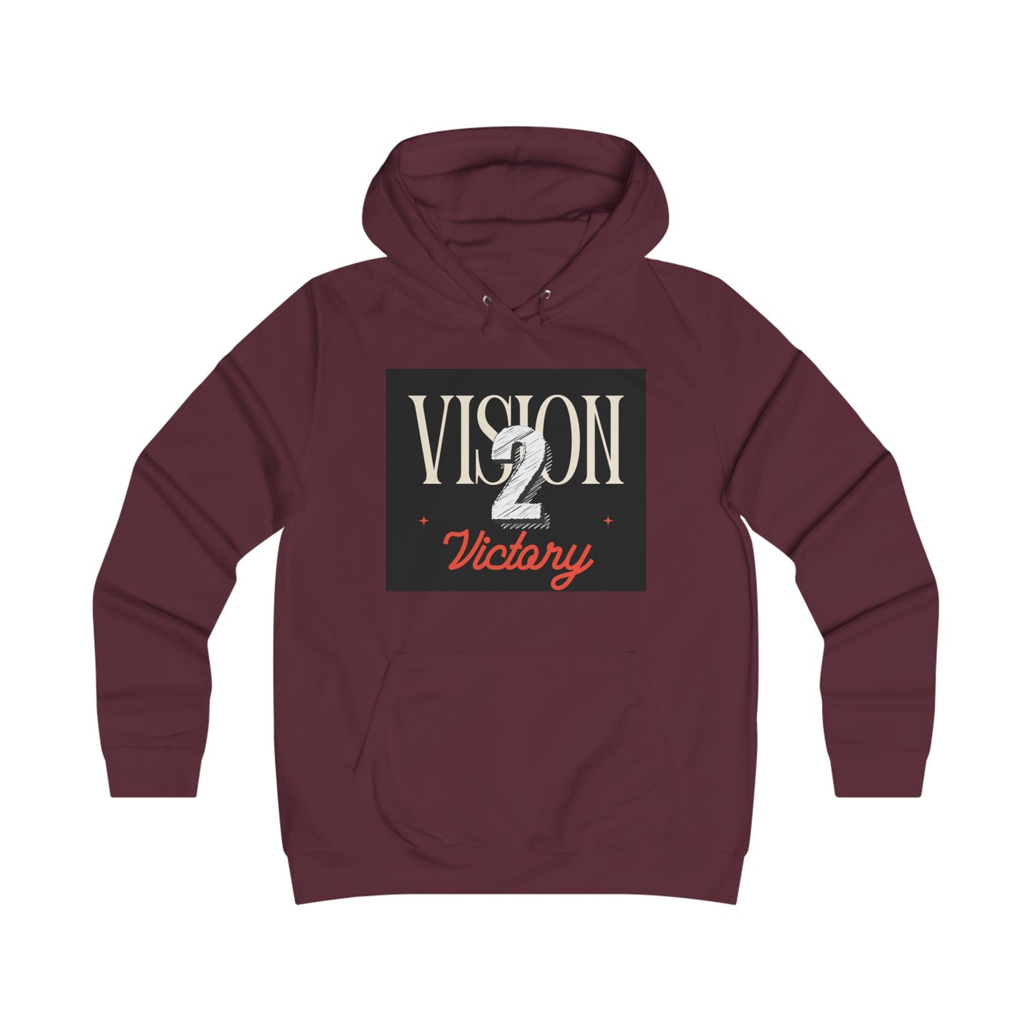 Vision 2 Victory Hoodie, Girlie College Sweatshirt, Trendy Gift for Students, Motivational Apparel, Perfect for College Events