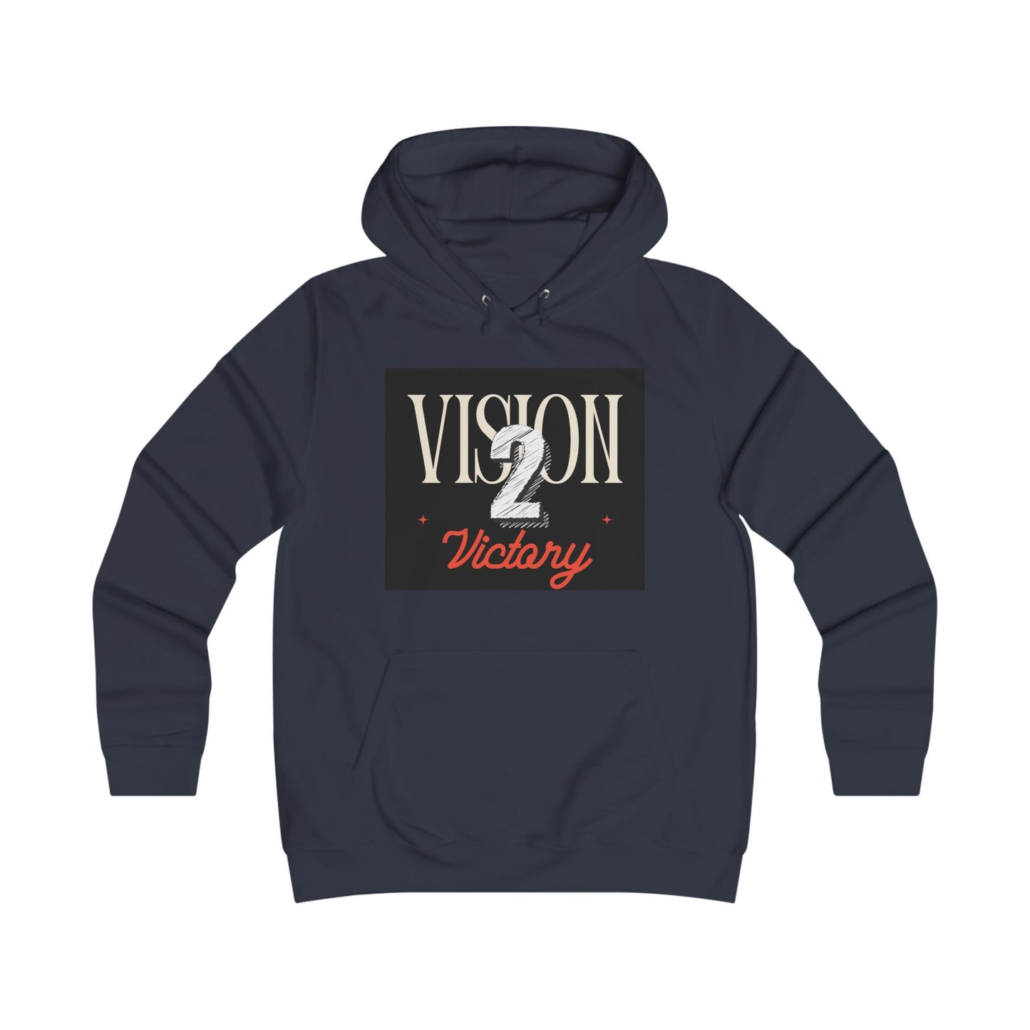 Vision 2 Victory Hoodie, Girlie College Sweatshirt, Trendy Gift for Students, Motivational Apparel, Perfect for College Events