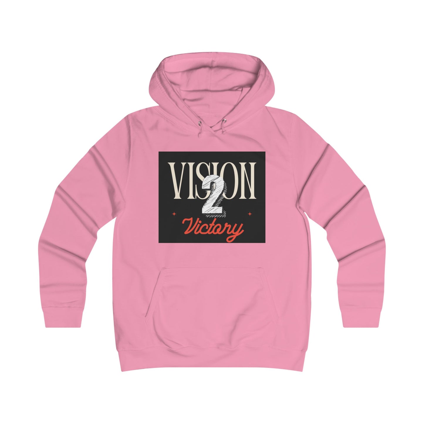 Vision 2 Victory Hoodie, Girlie College Sweatshirt, Trendy Gift for Students, Motivational Apparel, Perfect for College Events